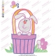 Rabbit in Basket Embroidery Design